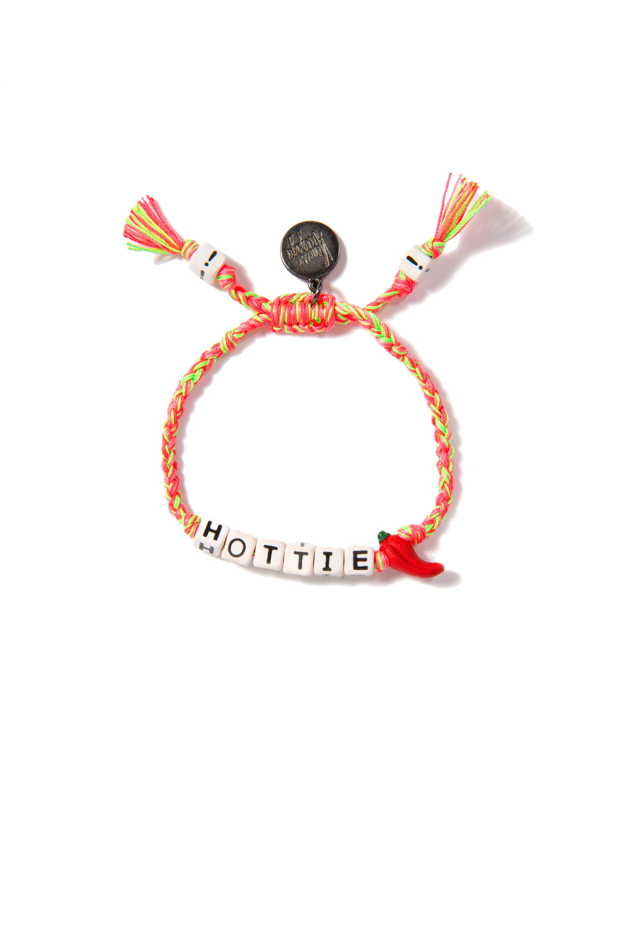 VA Hottie bracelet in neon pink and green