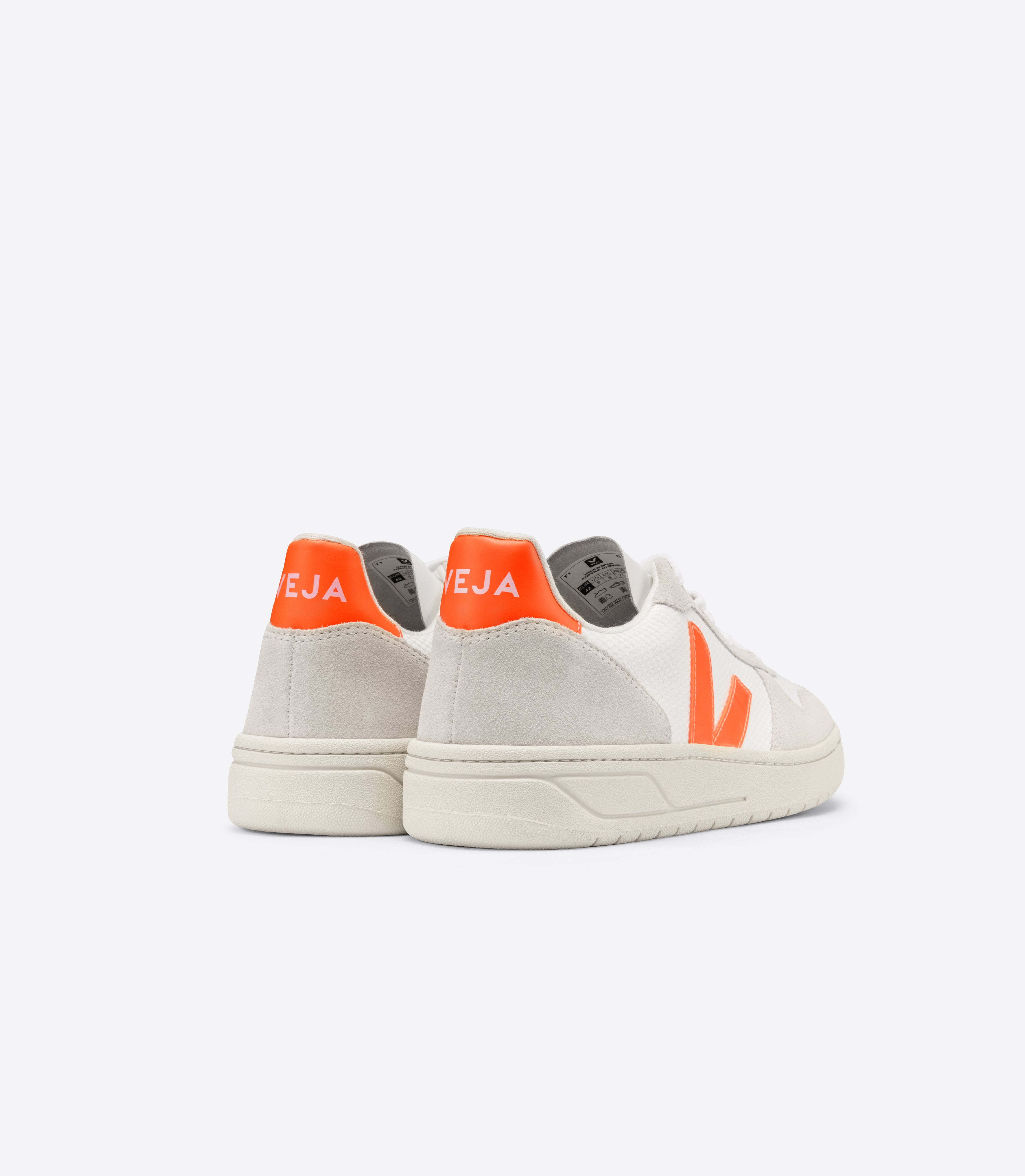 VEJA V-10 Mesh White, Natural, Orange Fluo