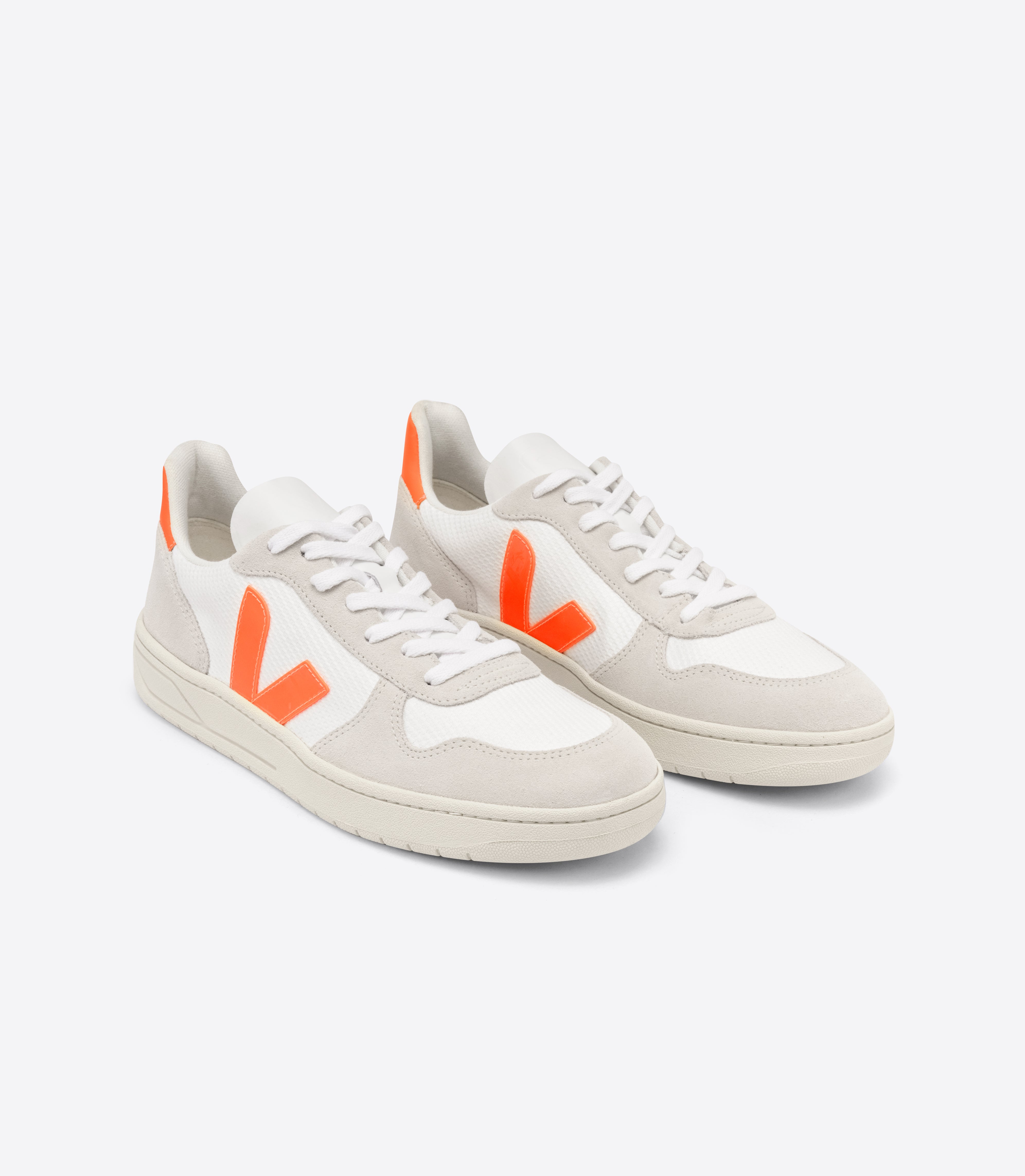 VEJA V-10 Mesh White, Natural, Orange Fluo