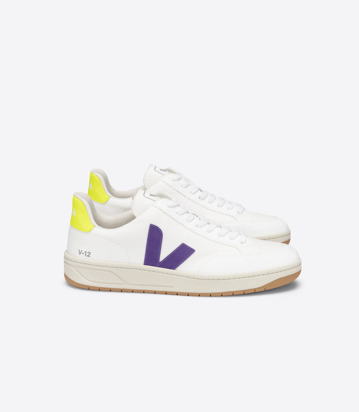 VEJA V-12 Mesh in White, Purple, Yellow Fluo