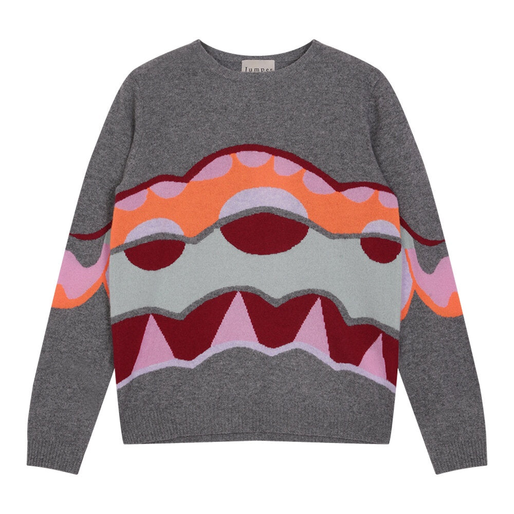 JU Carnival Crew Neck Knit in Grey