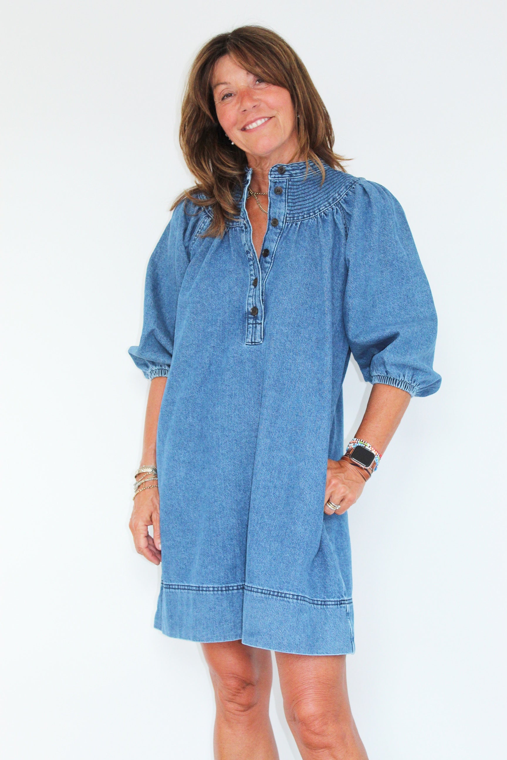 SEC.F Jeanie Dress in Blue Denim