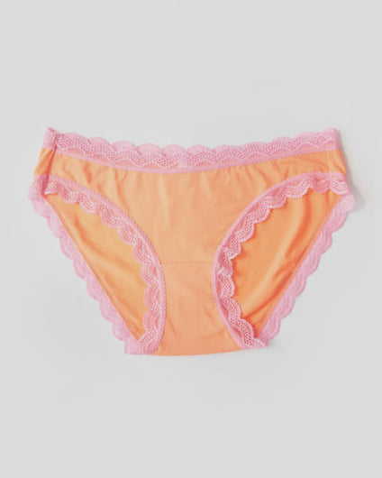 S&S Contrast Knicker in Mango, Candy Floss