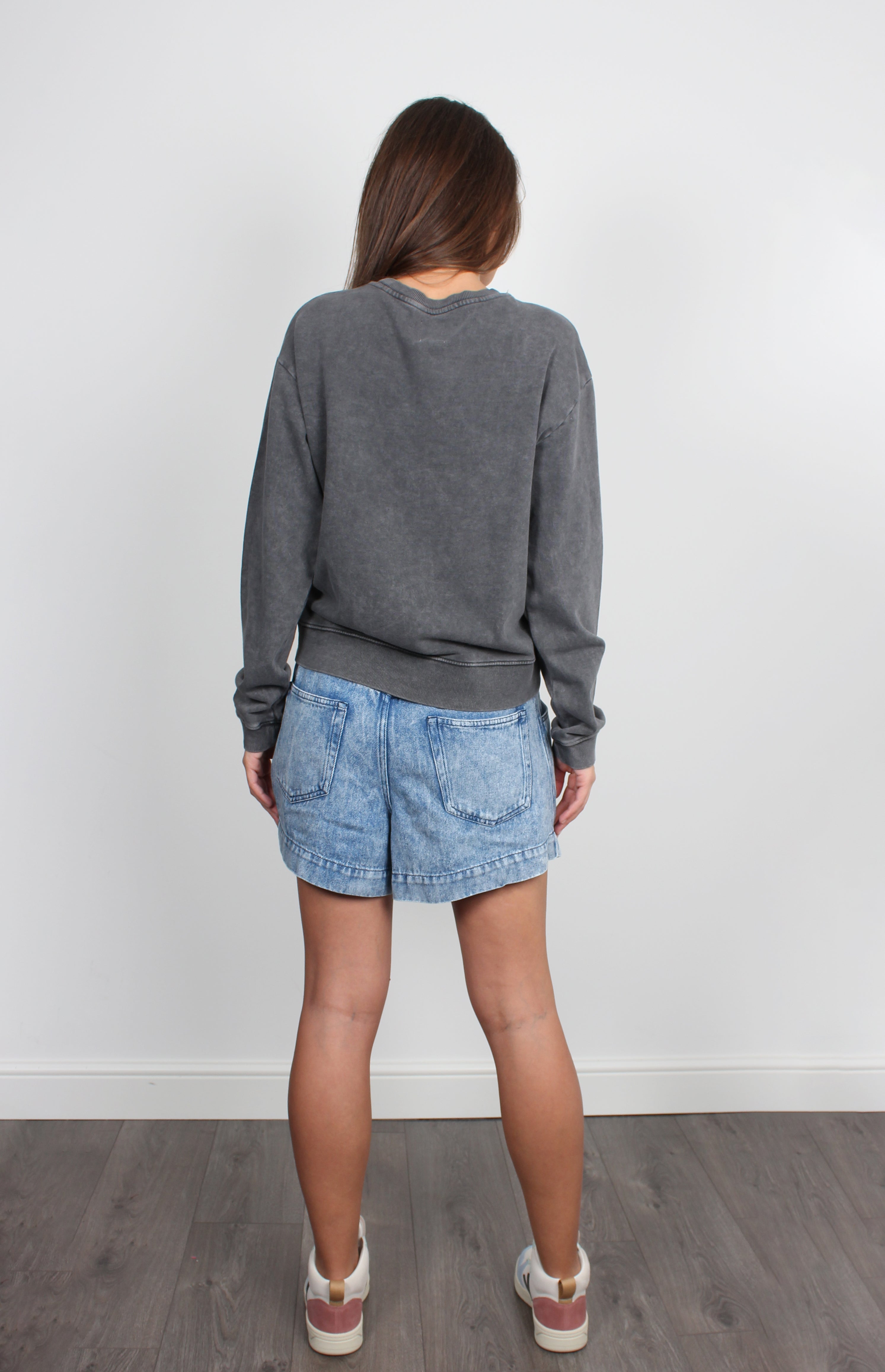 Five SWE2220 Love acid grey cotton jumper