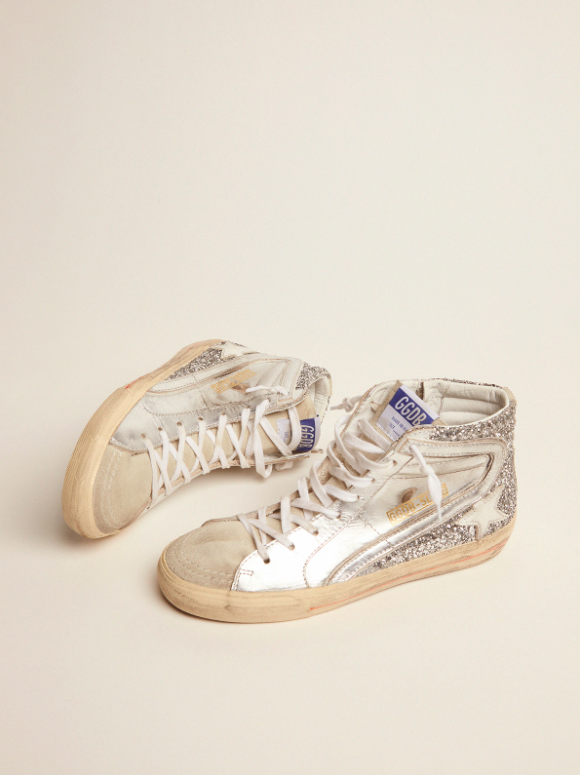 GG Slide Glitter Trainers in Gold Multi