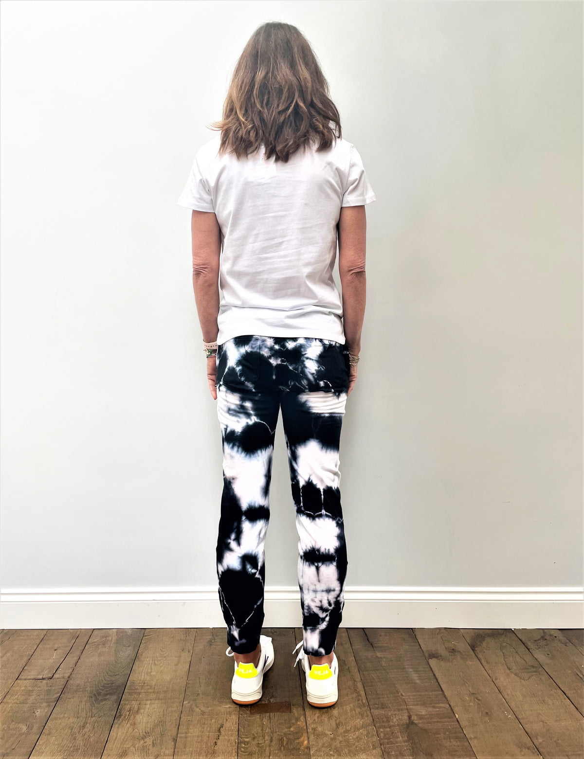 JU Tie Dye Joggers in Navy, White