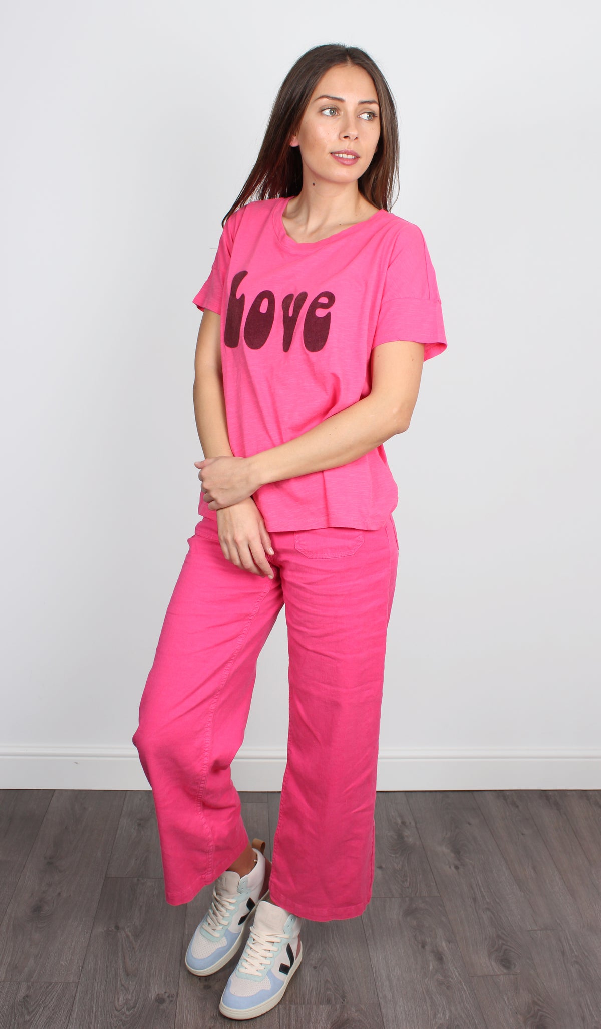 Five TSE2228 Love fuchsia cotton T-shirt