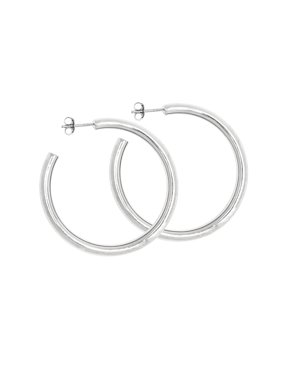 TS Classic 4cm Silver Hoops