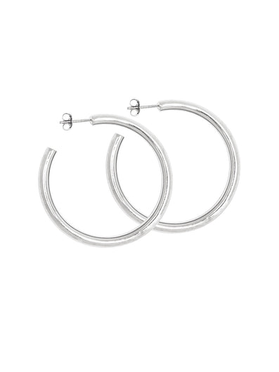 TS Classic 4cm Silver Hoops