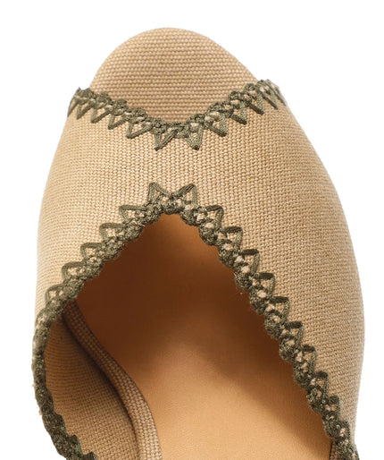 CASTANER Billie Sling Back Wedge in Beige